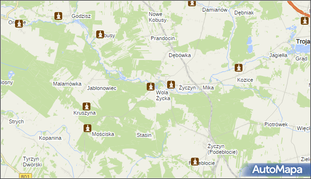 mapa Wola Życka, Wola Życka na mapie Targeo