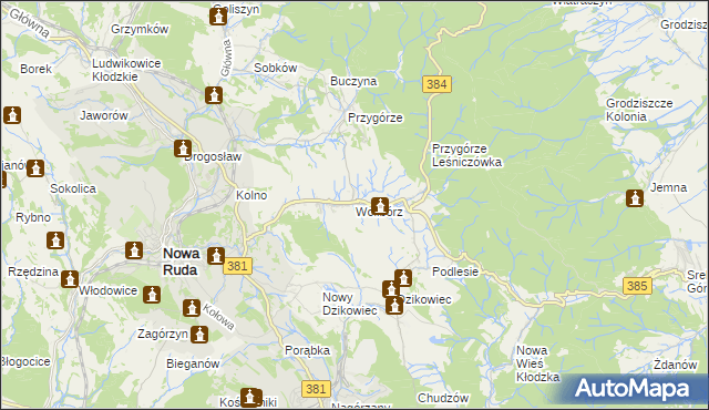 mapa Wolibórz, Wolibórz na mapie Targeo