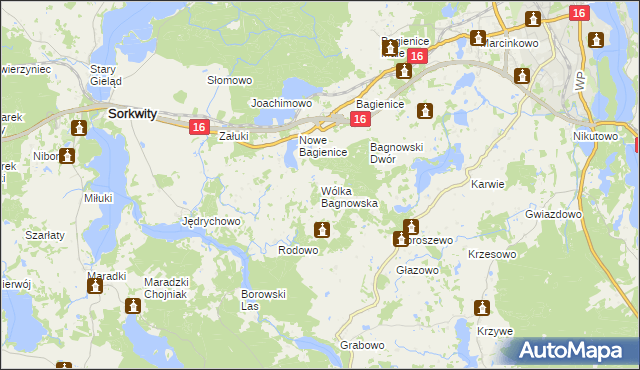 mapa Wólka Bagnowska, Wólka Bagnowska na mapie Targeo