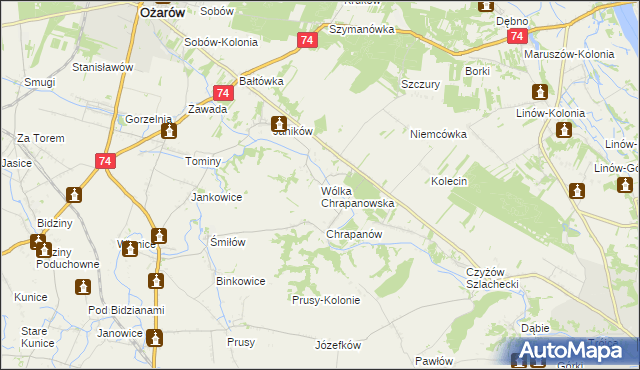 mapa Wólka Chrapanowska, Wólka Chrapanowska na mapie Targeo