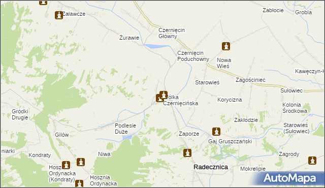 mapa Wólka Czernięcińska, Wólka Czernięcińska na mapie Targeo