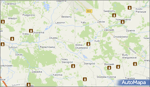 mapa Wólka Dłużewska, Wólka Dłużewska na mapie Targeo