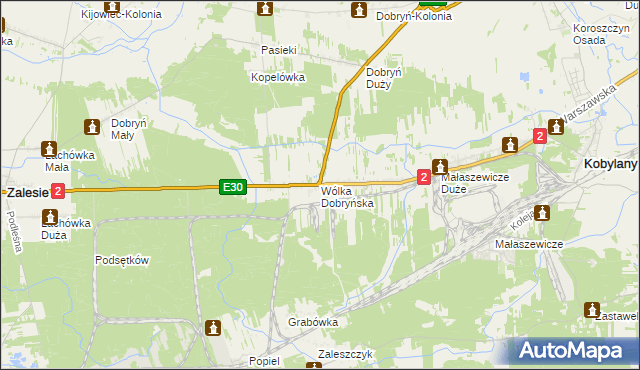 mapa Wólka Dobryńska, Wólka Dobryńska na mapie Targeo