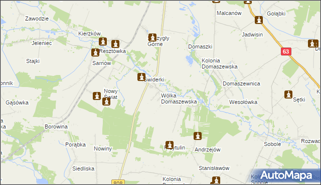 mapa Wólka Domaszewska, Wólka Domaszewska na mapie Targeo