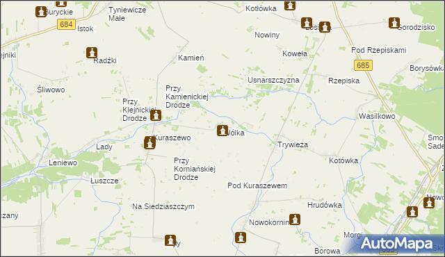 mapa Wólka gmina Czyże, Wólka gmina Czyże na mapie Targeo