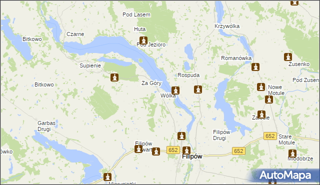 mapa Wólka gmina Filipów, Wólka gmina Filipów na mapie Targeo