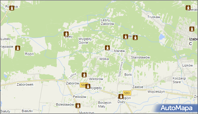 mapa Wólka gmina Leszno, Wólka gmina Leszno na mapie Targeo