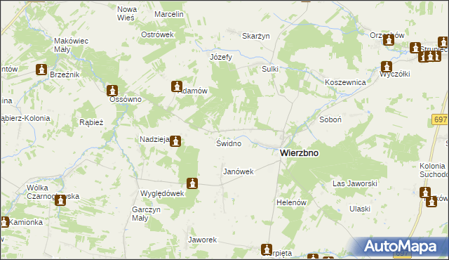 mapa Wólka gmina Wierzbno, Wólka gmina Wierzbno na mapie Targeo