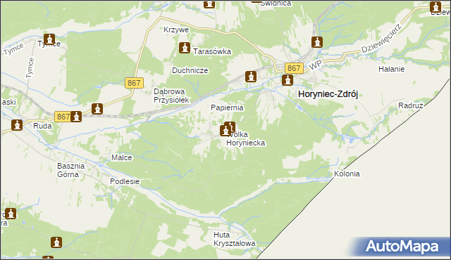 mapa Wólka Horyniecka, Wólka Horyniecka na mapie Targeo