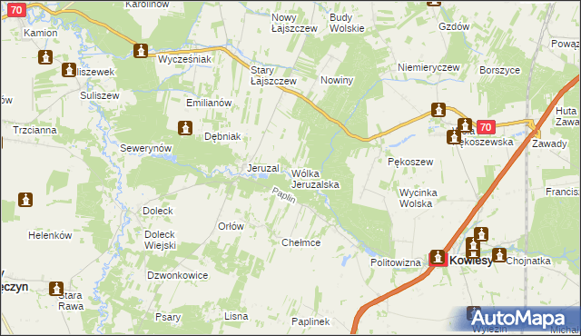 mapa Wólka Jeruzalska, Wólka Jeruzalska na mapie Targeo