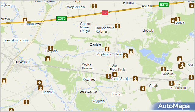 mapa Wólka Kańska-Kolonia, Wólka Kańska-Kolonia na mapie Targeo