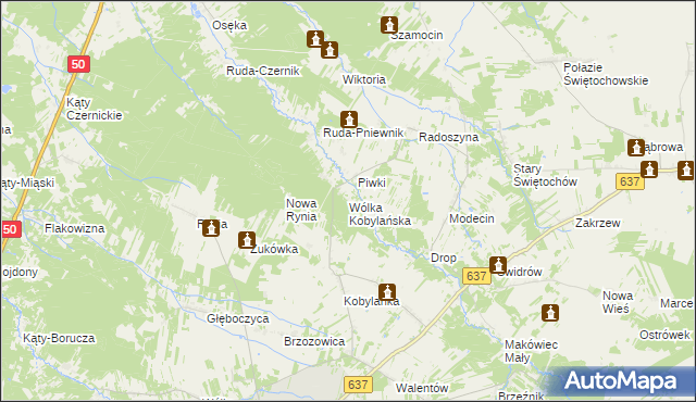 mapa Wólka Kobylańska, Wólka Kobylańska na mapie Targeo