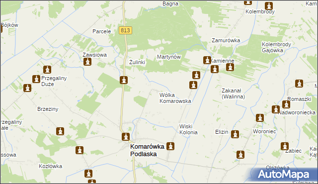 mapa Wólka Komarowska, Wólka Komarowska na mapie Targeo