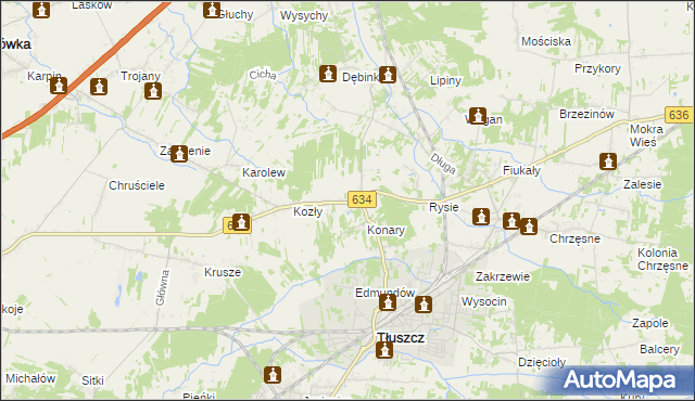 mapa Wólka Kozłowska, Wólka Kozłowska na mapie Targeo