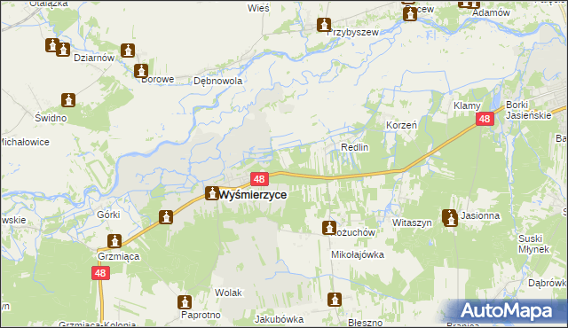 mapa Wólka Kożuchowska, Wólka Kożuchowska na mapie Targeo