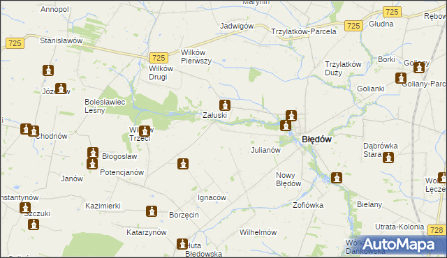 mapa Wólka Kurdybanowska, Wólka Kurdybanowska na mapie Targeo