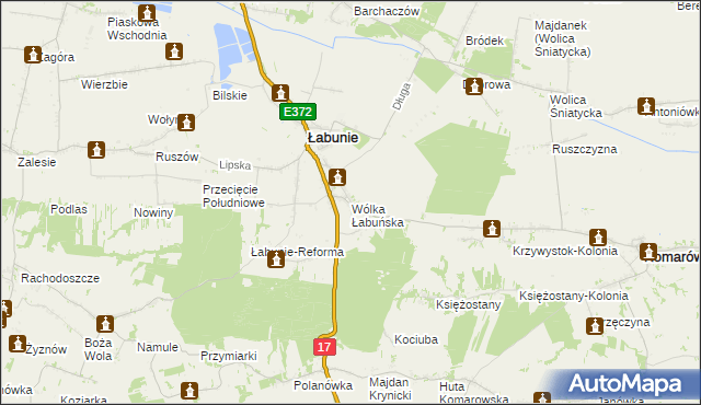 mapa Wólka Łabuńska, Wólka Łabuńska na mapie Targeo