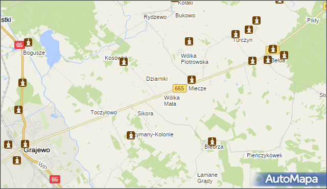 mapa Wólka Mała gmina Rajgród, Wólka Mała gmina Rajgród na mapie Targeo