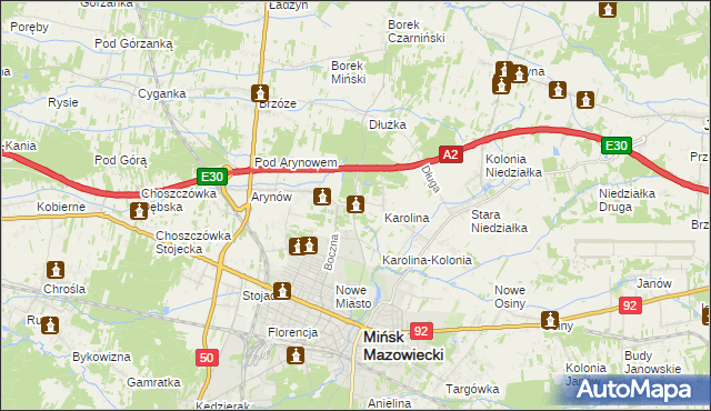 mapa Wólka Mińska, Wólka Mińska na mapie Targeo