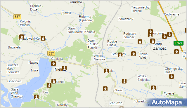 mapa Wólka Nieliska, Wólka Nieliska na mapie Targeo