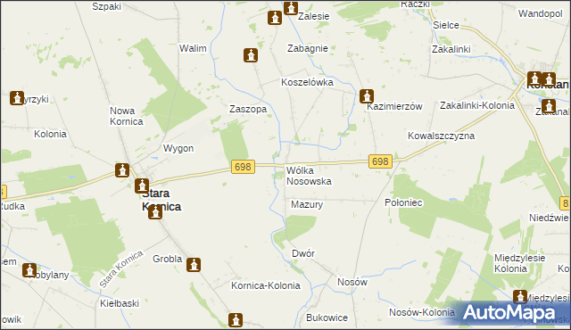 mapa Wólka Nosowska, Wólka Nosowska na mapie Targeo