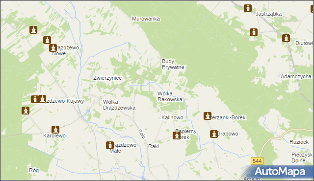 mapa Wólka Rakowska, Wólka Rakowska na mapie Targeo