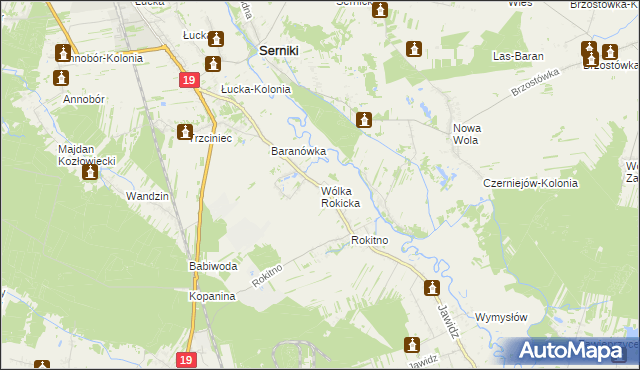 mapa Wólka Rokicka, Wólka Rokicka na mapie Targeo