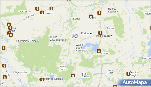 mapa Wólka Stara Kijańska, Wólka Stara Kijańska na mapie Targeo