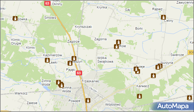 mapa Wólka Świątkowa, Wólka Świątkowa na mapie Targeo