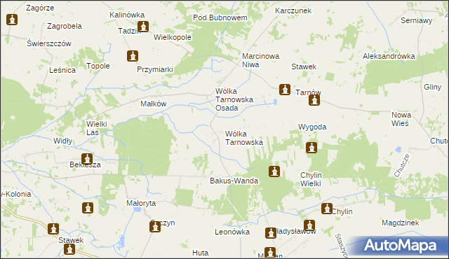 mapa Wólka Tarnowska gmina Wierzbica, Wólka Tarnowska gmina Wierzbica na mapie Targeo