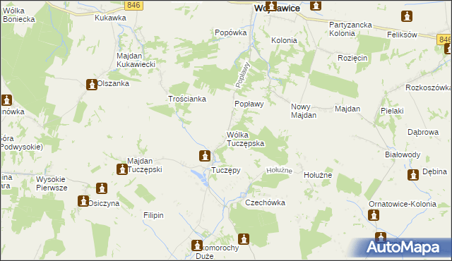 mapa Wólka Tuczępska, Wólka Tuczępska na mapie Targeo