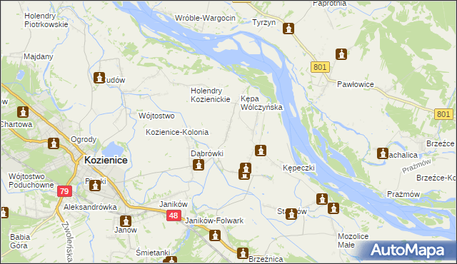 mapa Wólka Tyrzyńska B, Wólka Tyrzyńska B na mapie Targeo