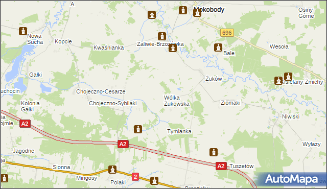 mapa Wólka Żukowska, Wólka Żukowska na mapie Targeo