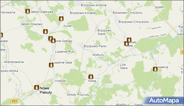 mapa Wołkuny, Wołkuny na mapie Targeo