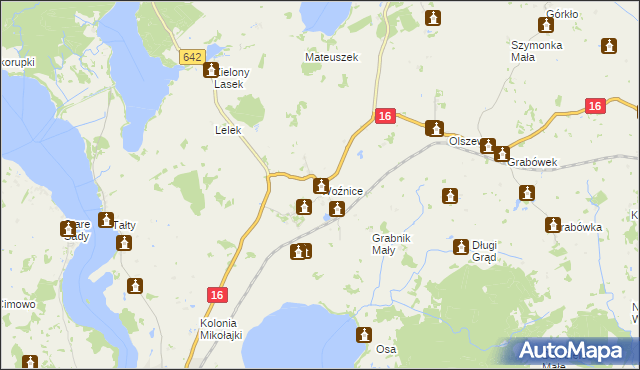 mapa Woźnice, Woźnice na mapie Targeo