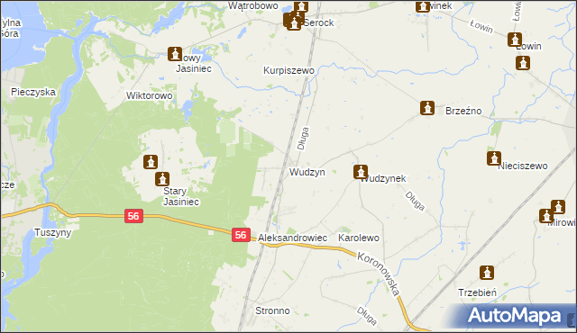 mapa Wudzyn, Wudzyn na mapie Targeo