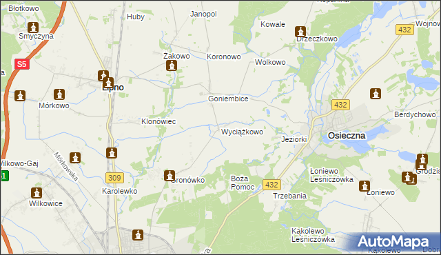 mapa Wyciążkowo, Wyciążkowo na mapie Targeo