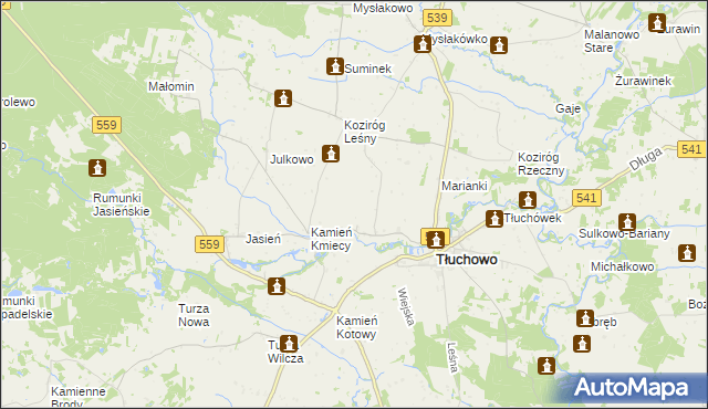 mapa Wyczałkowo, Wyczałkowo na mapie Targeo