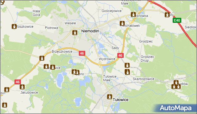 mapa Wydrowice gmina Niemodlin, Wydrowice gmina Niemodlin na mapie Targeo