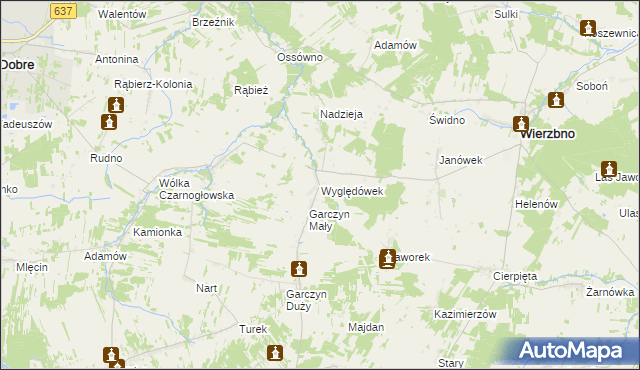 mapa Wyględówek, Wyględówek na mapie Targeo