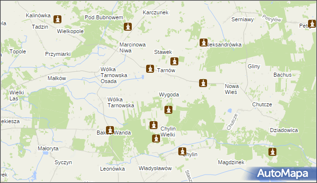 mapa Wygoda gmina Wierzbica, Wygoda gmina Wierzbica na mapie Targeo