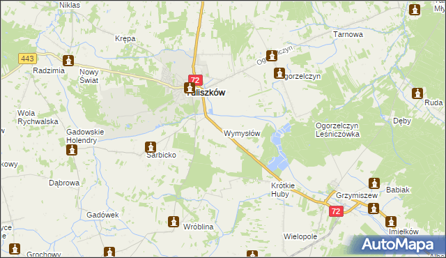 mapa Wymysłów gmina Tuliszków, Wymysłów gmina Tuliszków na mapie Targeo