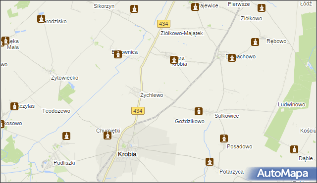 mapa Wymysłowo gmina Krobia, Wymysłowo gmina Krobia na mapie Targeo