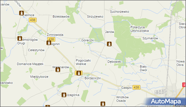 mapa Wyrębin, Wyrębin na mapie Targeo