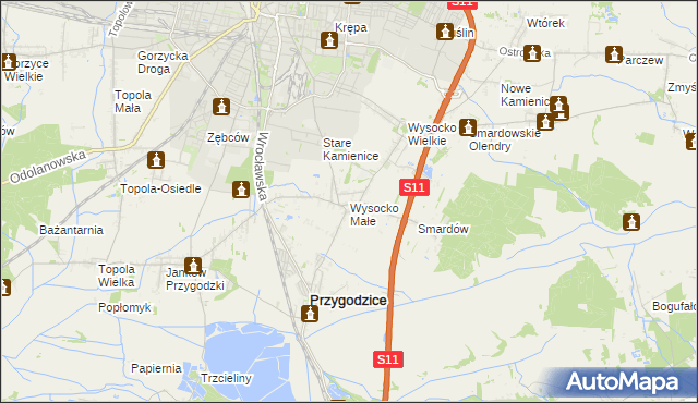 mapa Wysocko Małe, Wysocko Małe na mapie Targeo