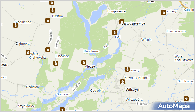 mapa Wysoki Most gmina Jeziora Wielkie, Wysoki Most gmina Jeziora Wielkie na mapie Targeo