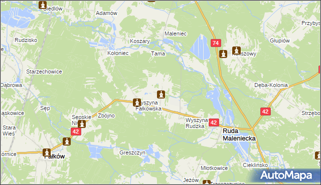 mapa Wyszyna Machorowska, Wyszyna Machorowska na mapie Targeo