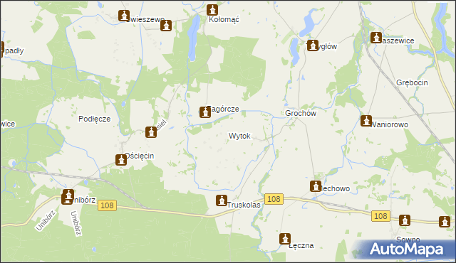 mapa Wytok, Wytok na mapie Targeo