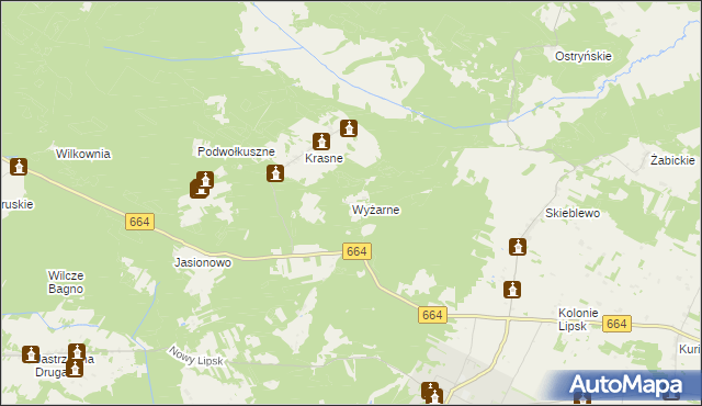 mapa Wyżarne, Wyżarne na mapie Targeo