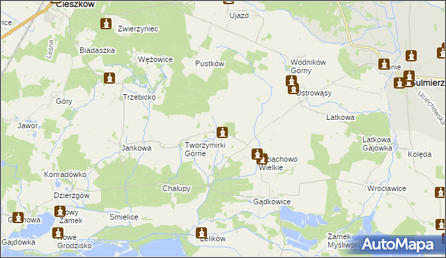 mapa Wziąchowo Małe, Wziąchowo Małe na mapie Targeo